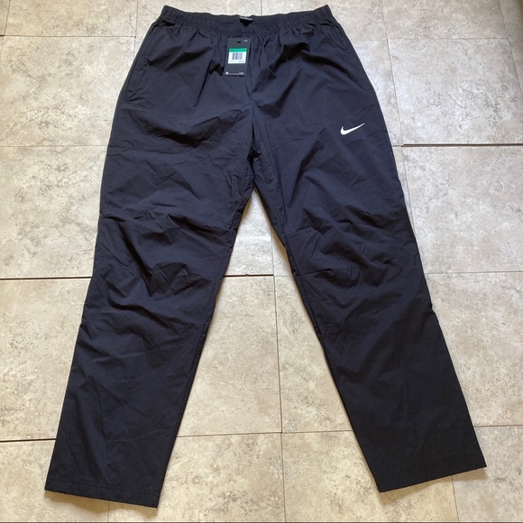 Nike Dri-Fit Black Men's Woven Runninng Reflective Pants AJ3639-010 - Picture 1 of 10